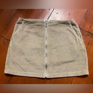 Beige corduroy miniskirt